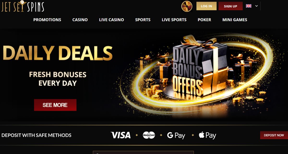 Screenshot of the JetSetSpins website